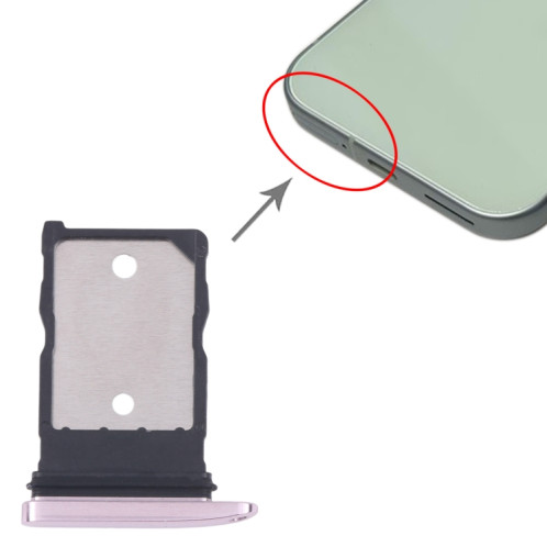Pour Google Pixel 9 Pro Plateau de carte SIM d'origine (rose) SH586F296-04