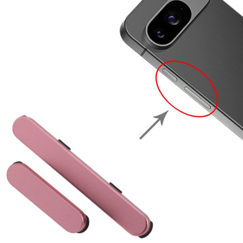 Bouton d'alimentation et bouton de contrôle du volume d'origine pour Google Pixel 9 (rose) SH588F1249-04