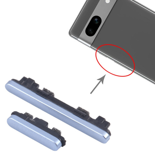 Bouton d'alimentation et bouton de contrôle du volume d'origine pour Google Pixel 7a (bleu) SH590L1560-04