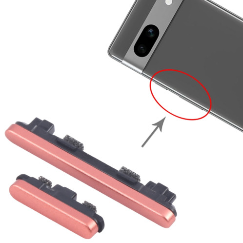 Pour Google Pixel 7a Bouton d'alimentation et bouton de contrôle du volume d'origine (rouge) SH590R1043-04