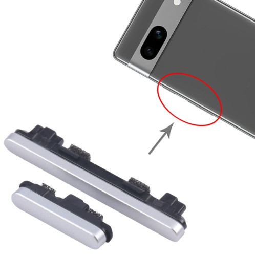 Bouton d'alimentation et bouton de contrôle du volume d'origine pour Google Pixel 7a (blanc) SH590W945-04