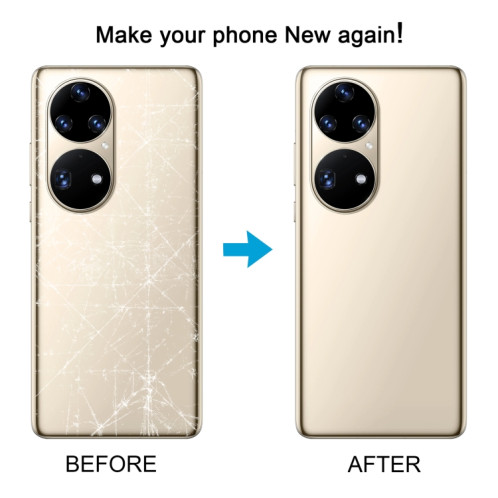 Pour Huawei P50 Pro Cache arrière de batterie avec objectif d'appareil photo (noir) SH06BL1279-07