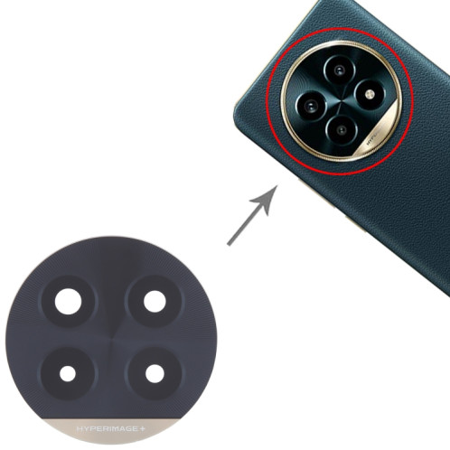 Pour Realme 13 Pro 10 pièces Objectif de caméra arrière d'origine (noir) SH647B1642-04