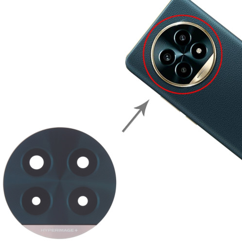 Pour Realme 13 Pro 10 pièces Objectif de caméra arrière d'origine (or) SH647J392-04