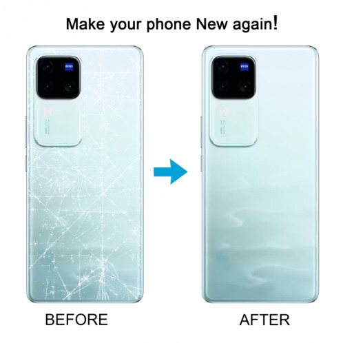 Pour vivo V30 Pro Cache arrière de la batterie avec cache de l'objectif de l'appareil photo (noir) SH56BL1179-07