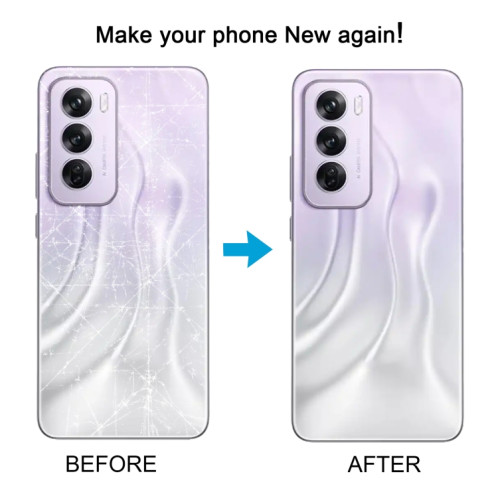 Pour OPPO Reno12 Global Original Cache arrière de batterie avec cache d'objectif d'appareil photo (argent) SH62SL1004-07