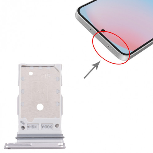 Pour Samsung Galaxy S24 FE SM-S721B Tiroir de carte SIM d'origine + Tiroir de carte SIM (Argent) SH702S598-04