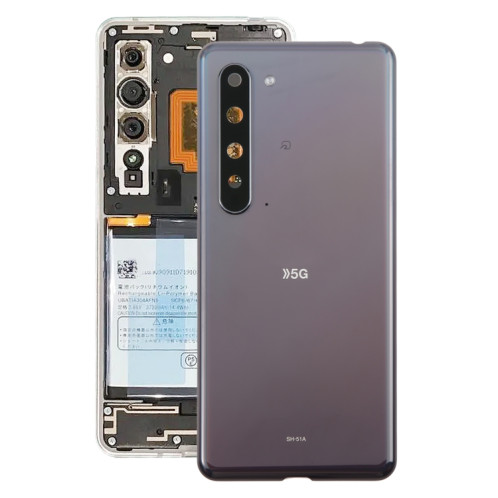 Pour Sharp Aquos R5G Cache arrière de batterie d'origine (noir) SH46BL663-07
