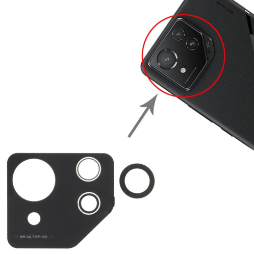 Pour Asus ROG Phone 8 Pro AI2401 AI2401_A Objectif de la caméra arrière SH88381569-03