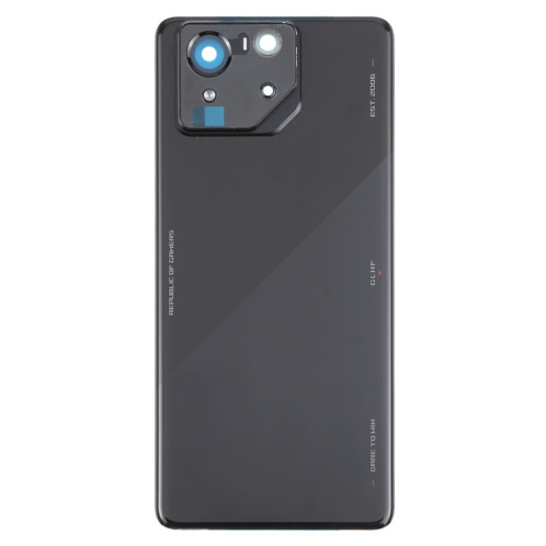 Pour Asus ROG Phone 8 Pro AI2401 AI2401_A Global Original Couvercle arrière de batterie en verre avec cadre d'appareil photo (noir brillant) SH9JBL1032-07