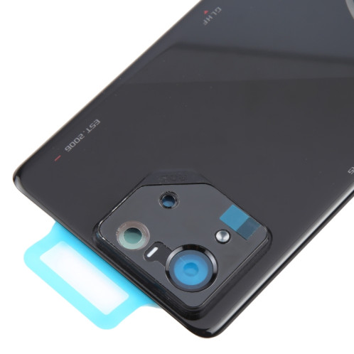 Pour Asus ROG Phone 8 Pro AI2401 AI2401_A Global Original Couvercle arrière de batterie en verre avec cadre d'appareil photo (noir brillant) SH9JBL1032-07