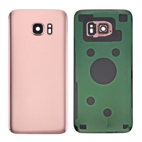 Pour Samsung Galaxy S7 SM-G930F Cache arrière de batterie avec cache d'objectif d'appareil photo (or rose) SH1RGL417-01