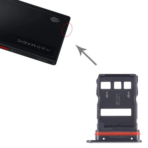 Pour ZTE nubia Red Magic 9 Pro NX769J Plateau de carte SIM + Plateau de carte SIM (Noir) SH953B1829-04