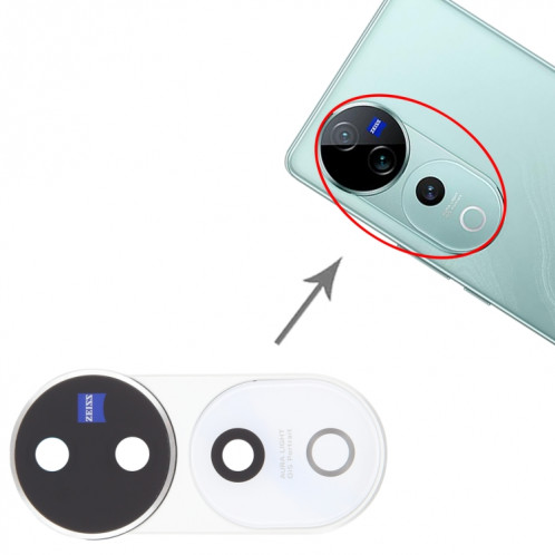 Pour vivo V40 Pro Cache d'objectif de caméra arrière d'origine (blanc) SH025W940-04