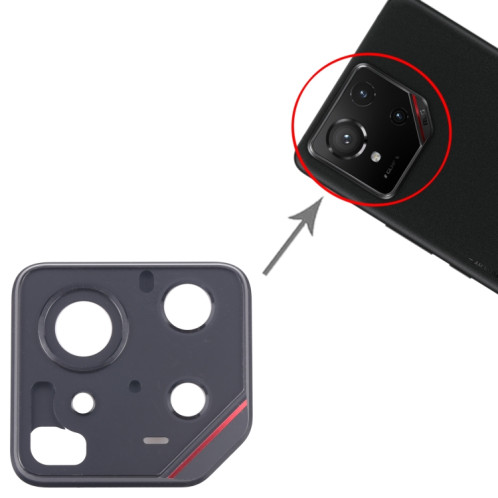 Cadre d'objectif de caméra arrière pour ASUS ROG Phone 9 5G (rouge) SH28RL73-04