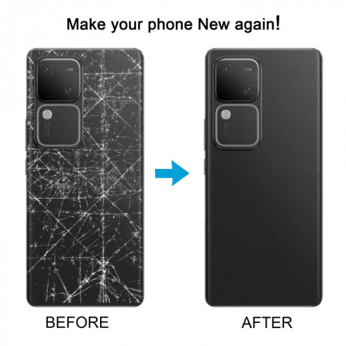 Pour vivo S18 5G Couvercle arrière de la batterie d'origine avec couvercle de l'objectif de l'appareil photo (noir) SH46BL494-07