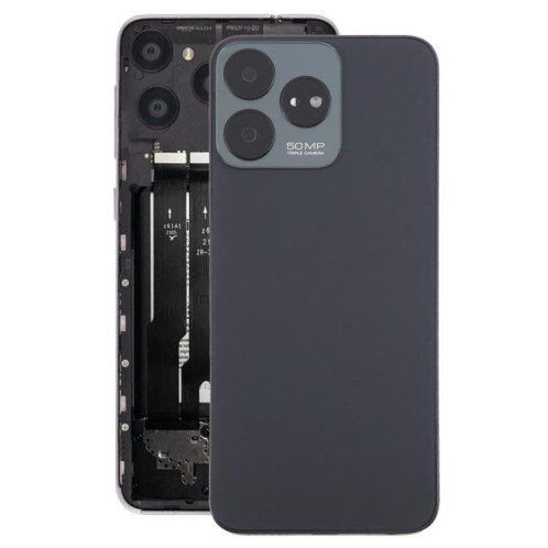 Pour ZTE Axon 50 Lite 8050 Couvercle arrière de la batterie en verre avec cadre central / couvercle de l'objectif de l'appareil photo (noir) SH22BL129-07