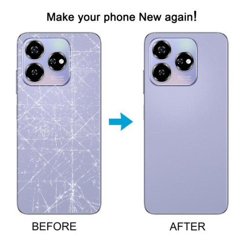 Pour ZTE Axon 60 / V60 Z2356 Couvercle arrière de la batterie en verre avec cadre central / couvercle de l'objectif de l'appareil photo (or) SH30JL522-07