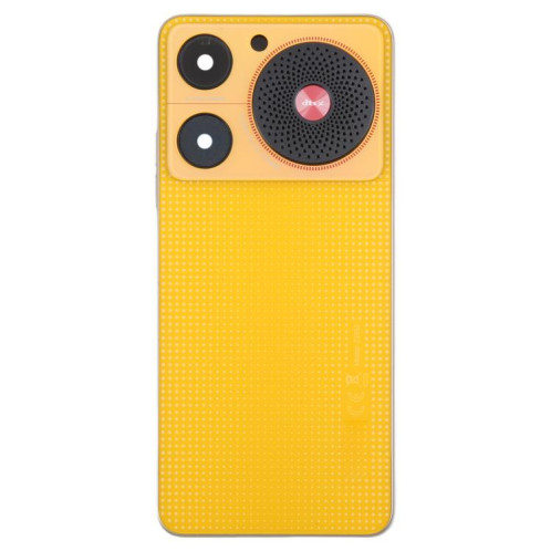 Pour ZTE nubia Music Z2353 Couvercle arrière de batterie en verre avec cadre central / couvercle d'objectif d'appareil photo (jaune) SH32YL1969-07