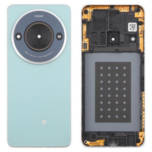 Pour ZTE Blade A75 5G Z2357N / Blade V60 Smart Glass Couvercle arrière de la batterie avec cadre central / Couvercle de l'objectif de l'appareil photo (vert) SH34GL1378-07