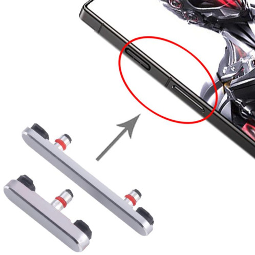 Pour ZTE nubia Red Magic 8 Pro NX729J Bouton d'alimentation et bouton de contrôle du volume (argent) SH298S986-04