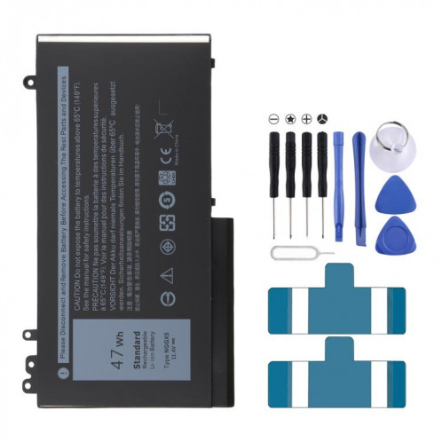 Batterie lithium-ion 11,4 V 47 Wh NGGX5 pour Dell Latitude E5270 E5470 M3510 E5570 JY8D6 E5550 954DF 0JY8D6 SH9303696-04