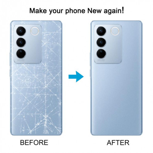 Pour vivo V27 / V27 Pro Cache arrière de la batterie avec cache de l'objectif de l'appareil photo (bleu) SH26LL1646-07