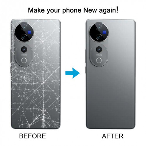 Pour vivo V40 Pro Cache arrière de la batterie avec cache de l'objectif de l'appareil photo (gris) SH27HL1254-07