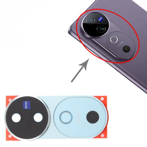 Pour vivo V40 Cache d'objectif de caméra arrière d'origine (bleu) SH332L178-04