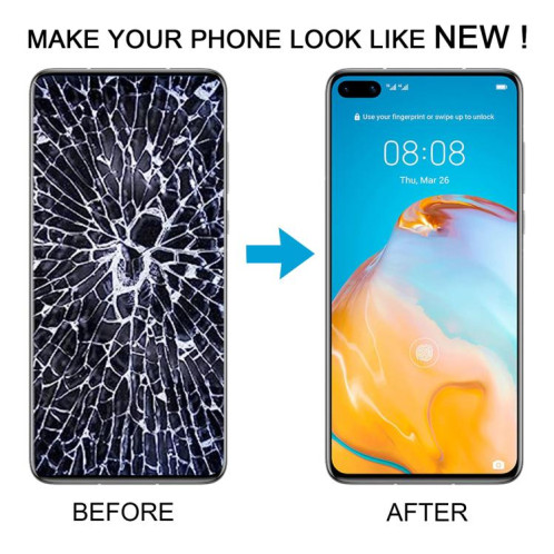 Écran LCD TFT complet avec châssis pour Huawei P40, ne prenant pas en charge l'identification par empreinte digitale (bleu) SH392L561-07