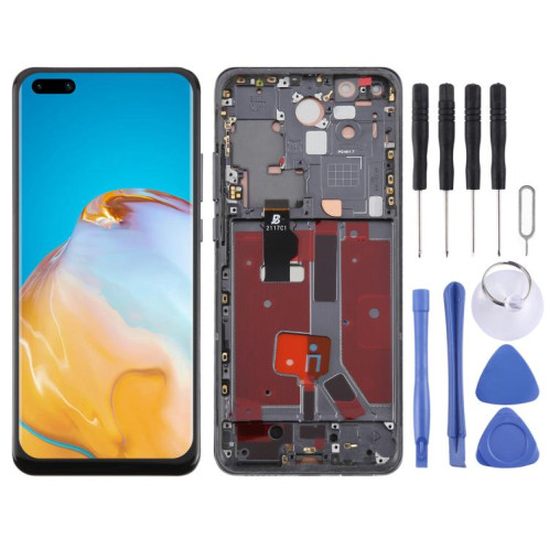 Écran LCD TFT complet avec châssis pour Huawei P40 Pro, sans identification par empreinte digitale (noir) SH402B256-07