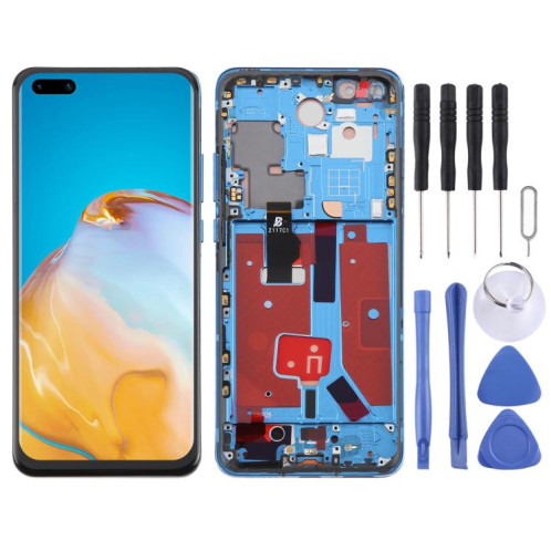 Écran LCD TFT complet avec châssis pour Huawei P40 Pro, sans identification par empreinte digitale (bleu) SH402L212-07