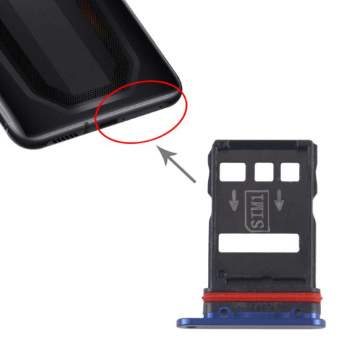 Tiroir pour carte SIM + plateau pour carte SIM (bleu) pour ZTE Nubia RedMagic 7S SH411L684-04