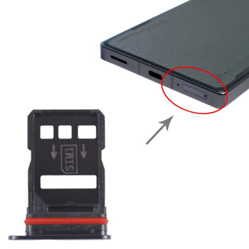Tiroir pour carte SIM + plateau pour carte SIM (noir) pour ZTE Nubia RedMagic 7 Pro NX709J SH414B1312-04