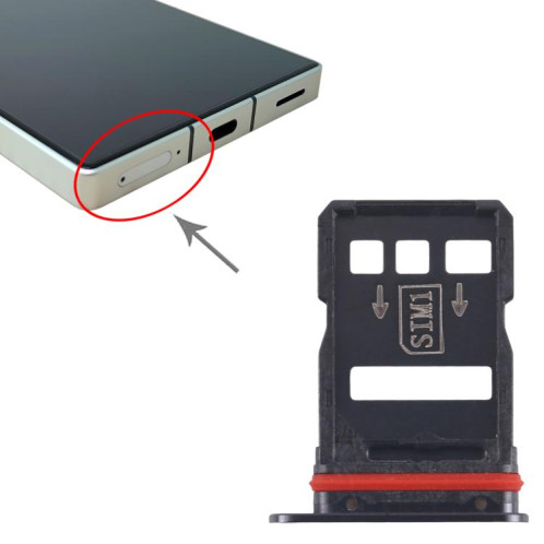 Tiroir pour carte SIM + plateau pour carte SIM (noir) pour ZTE Nubia RedMagic 8s Pro SH418B1148-04
