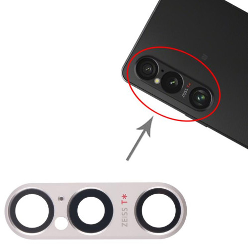 Cache objectif de caméra arrière d'origine pour Sony Xperia 1 VI (argent) SH483S1278-04