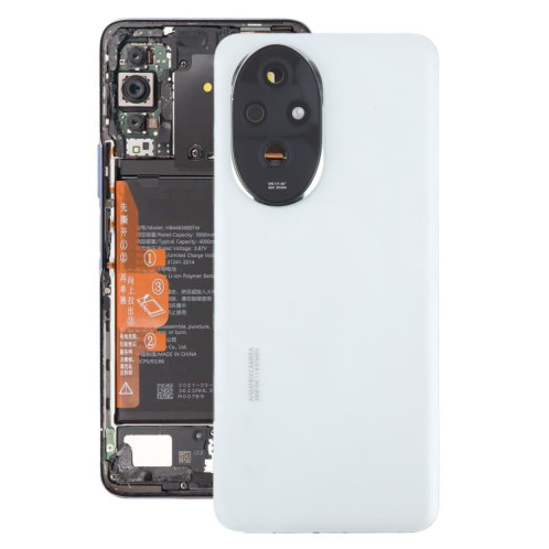 Cache arrière de batterie OEM pour Honor 200 avec cache d'objectif d'appareil photo (blanc) SH76WL359-07