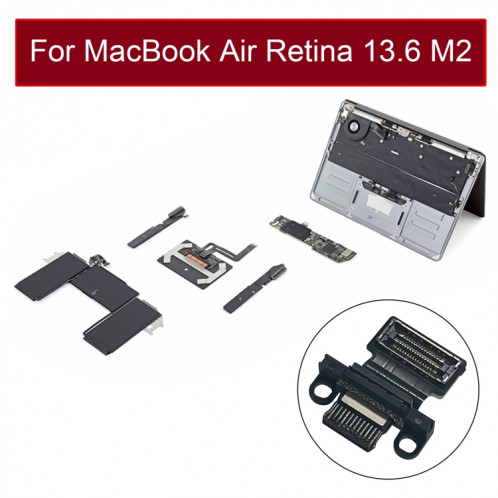 821-03673-A Port de charge Type-C pour MacBook Air Retina 13,6 M2 A2681 2022 (Noir) SH645B1321-05