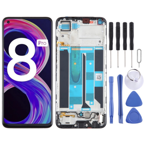 Écran LCD d'origine pour OPPO Realme 8 Pro Digitizer Assemblage complet avec cadre SH96611592-07