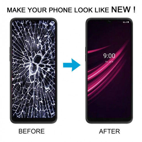 Pour T-Mobile REVVL V + 5G Écran LCD Numériseur Assemblage complet avec cadre (Noir) SH710B1475-07