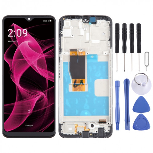 Pour T-Mobile REVVL 6X Pro 5G Écran LCD Numériseur Assemblage complet avec cadre (Noir) SH711B1066-07