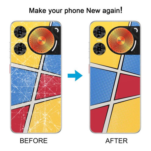 Coque arrière en verre avec adhésif pour ZTE Nubia Music 2 (jaune) SH24YL1037-07
