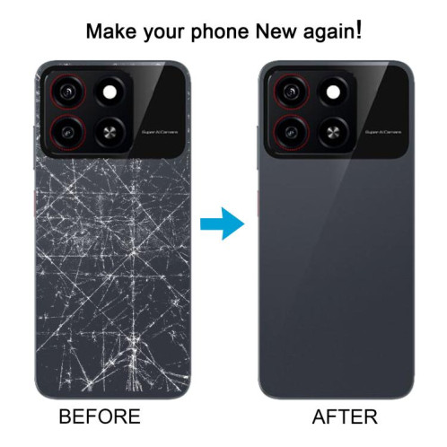 Coque arrière en plastique avec cache d'objectif pour ZTE Blade A35 Z2453 (noir) SH36BL216-07