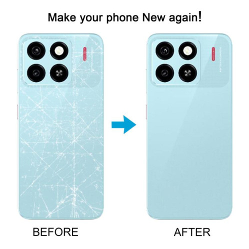 Coque arrière en plastique avec cache d'objectif pour ZTE Blade A55 Z2450 (noir) SH38BL885-07