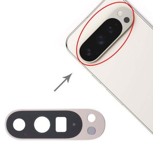 Cache d'objectif d'appareil photo arrière d'origine pour Google Pixel 9 Pro XL (doré) SH836J803-04