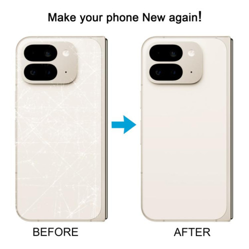 Coque arrière originale pour Google Pixel 9 Pro Fold avec cache d'objectif (blanc) SH51WL510-07