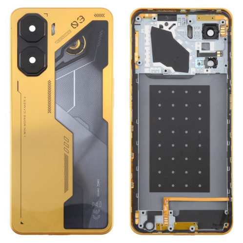 Cache arrière de batterie en plastique pour ZTE Nubia Neo 3 avec cadre central et cache d'objectif d'appareil photo (doré) SH98JL1378-07