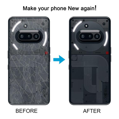 Coque arrière en verre avec cadre pour appareil photo pour téléphone For Nothing Phone 3a A059 (blanc) SH01WL229-07