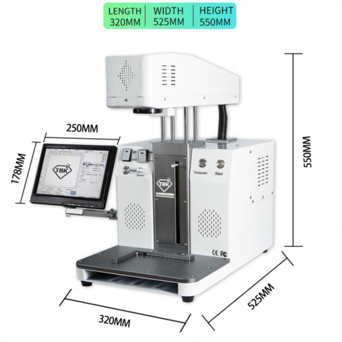 Machine de réparation de séparateur d'écran de marquage laser automatique TBK-958C ST001371-016