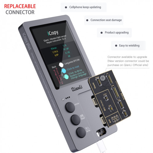 Qianli iCopy Plus 3 en 1 programmeur de réparation de couleur d'origine pour écran LCD pour iPhone SQ0034416-016